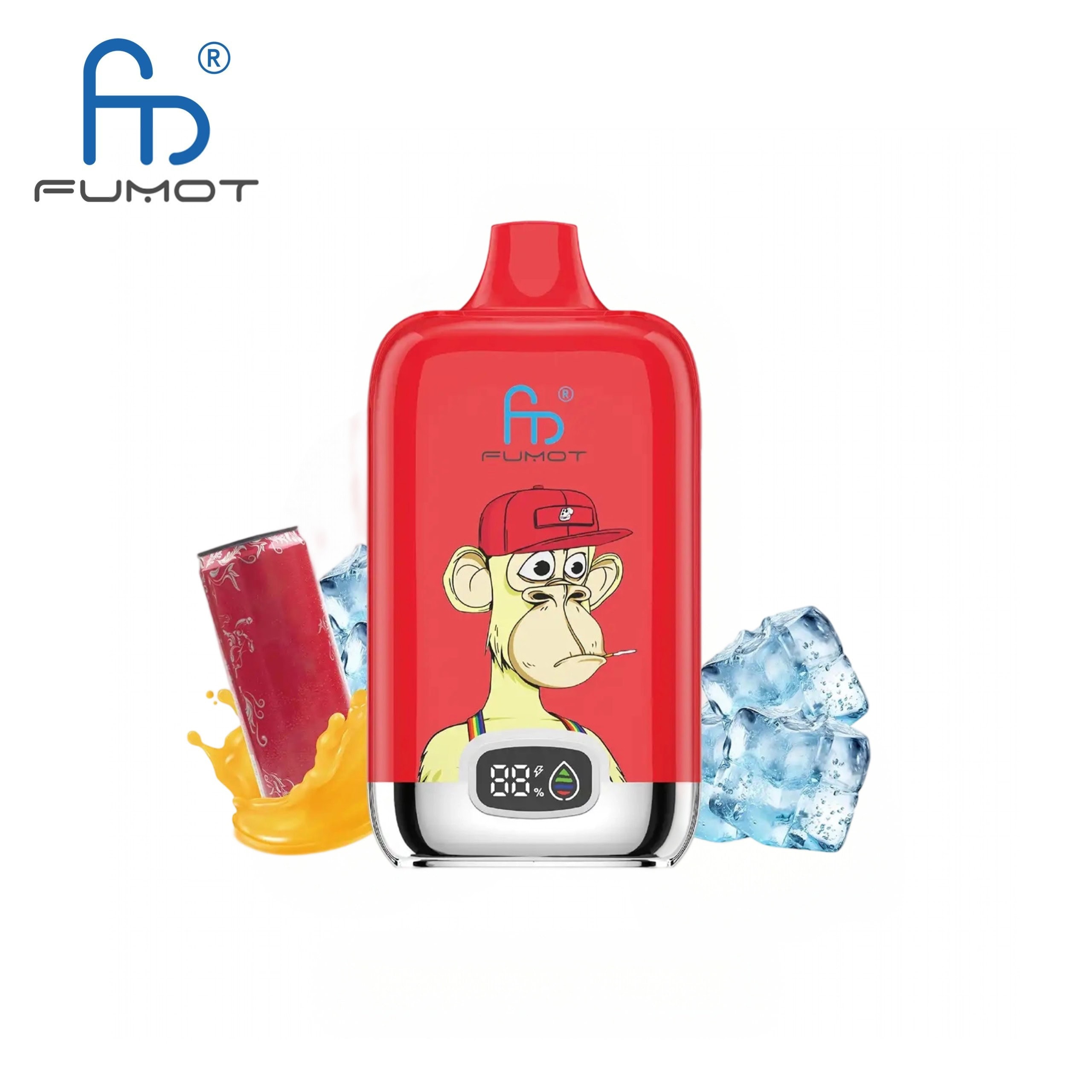 Fumot Digital Box 12000 Red Energy Ice  LED & 20ml