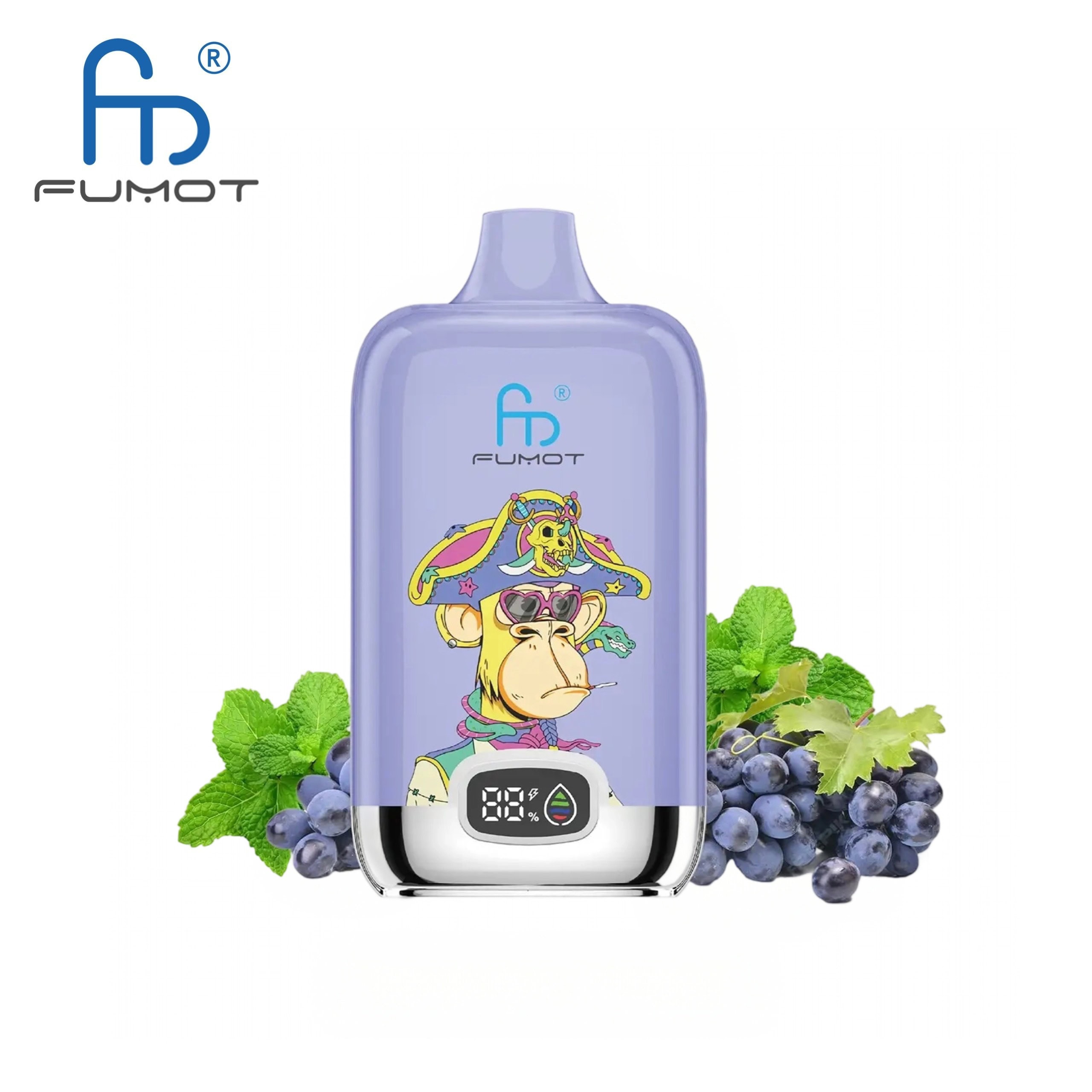 Fumot Digital Box 12000 Grape Mint – LED-Display, 20ml