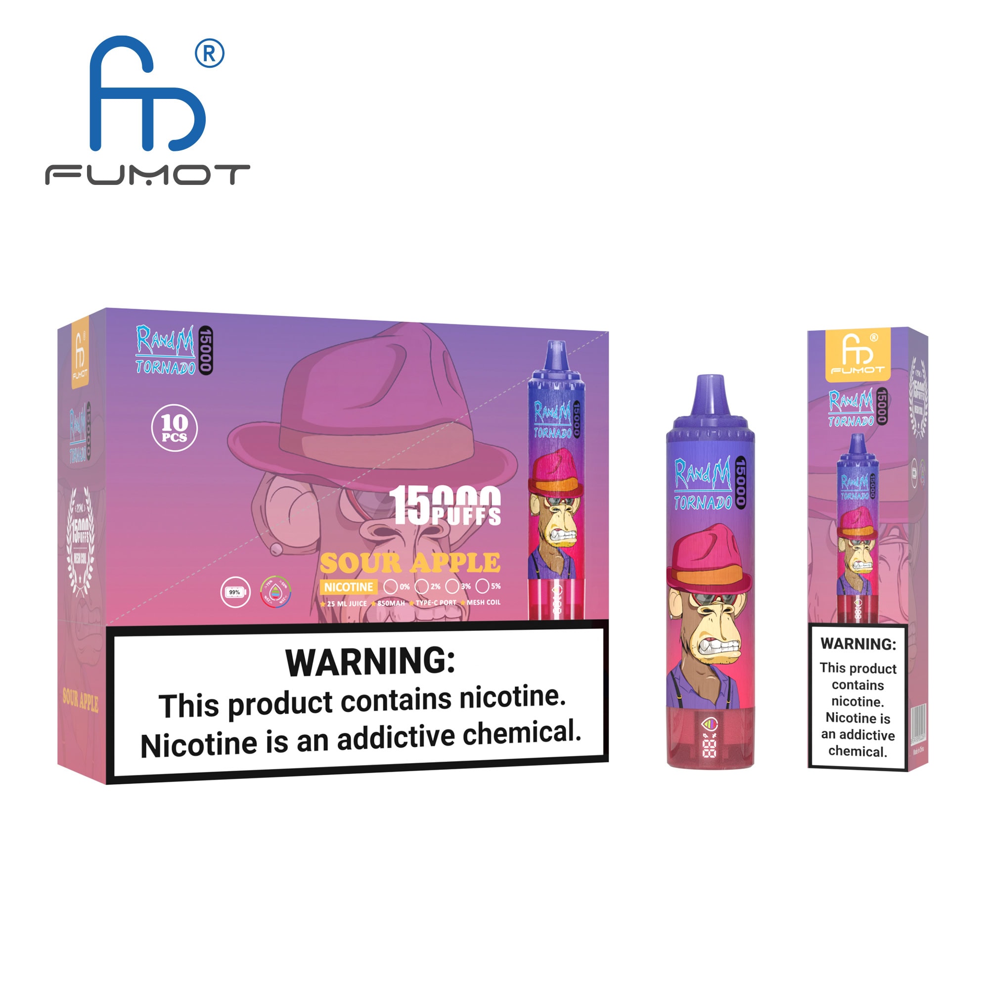 Fumot Tornado 15000 Sour Apple – 15k Züge E-Zigarette