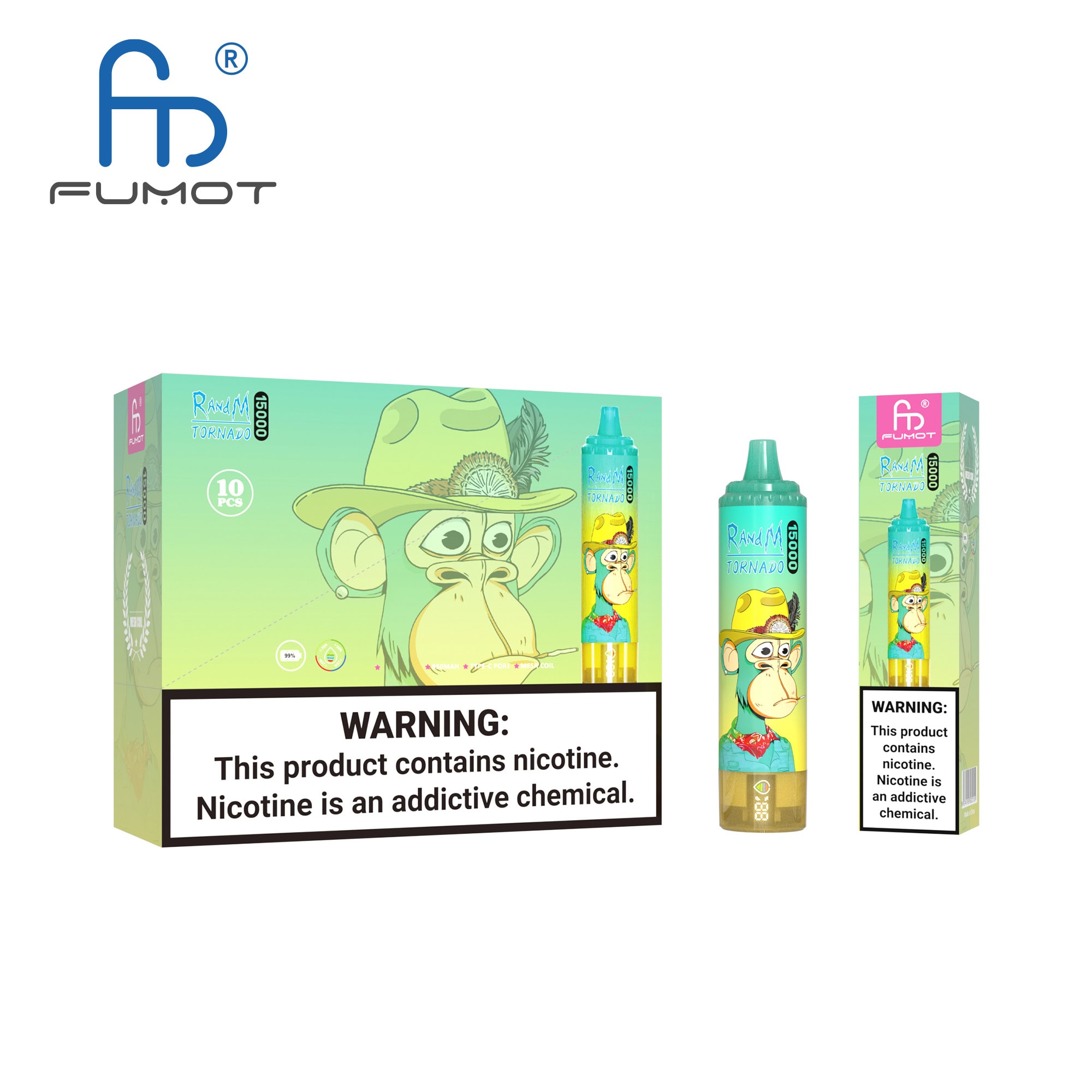 elfbar elfa master akku Fumot Vape Randm Tornado 15000 Einweg-Vape Großhandel Saurer Apfel 2% 5%  Nikotin main image 1