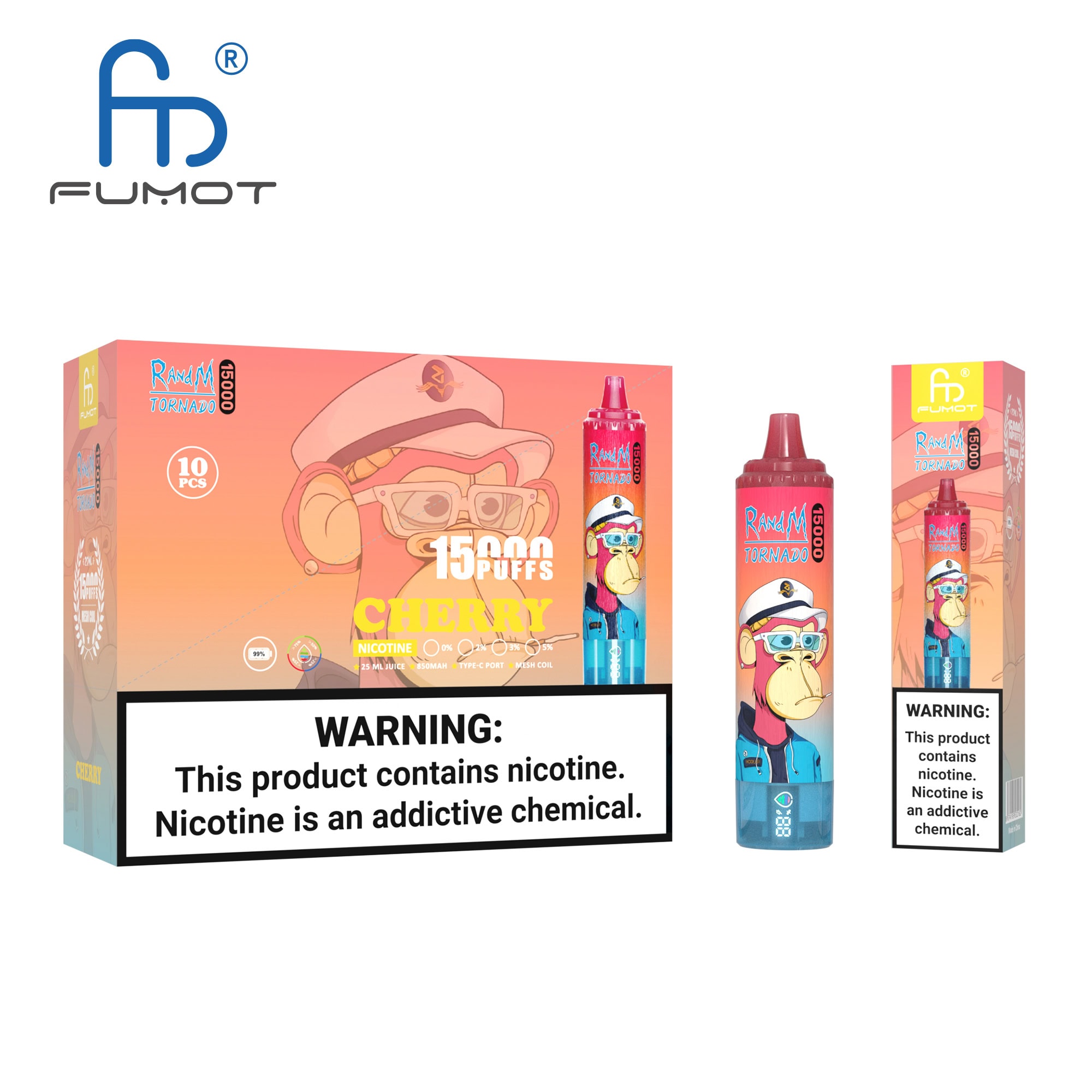 Fumot Tornado 15000 Cherry – 15k Züge E-Zigarette