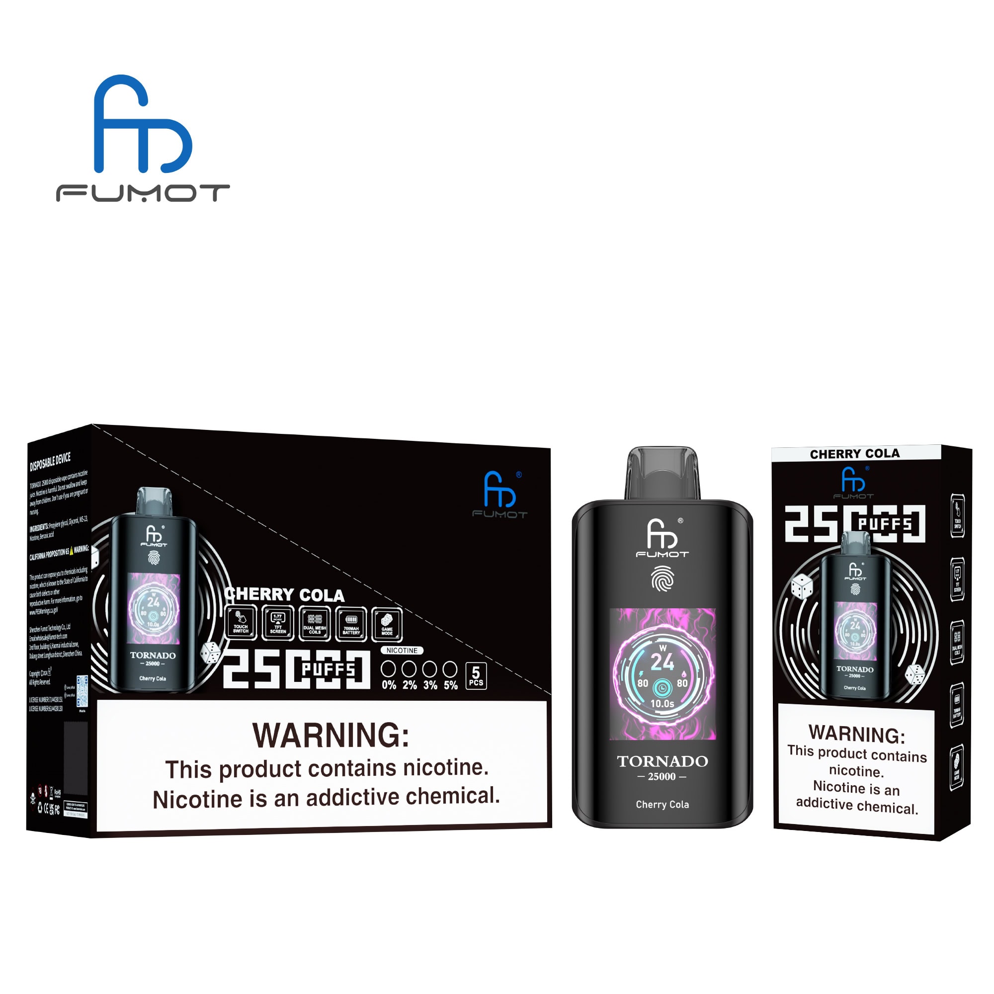 Fumot Tornado 25000 Cherry Cola Einweg-Vape | 25.000 Zge