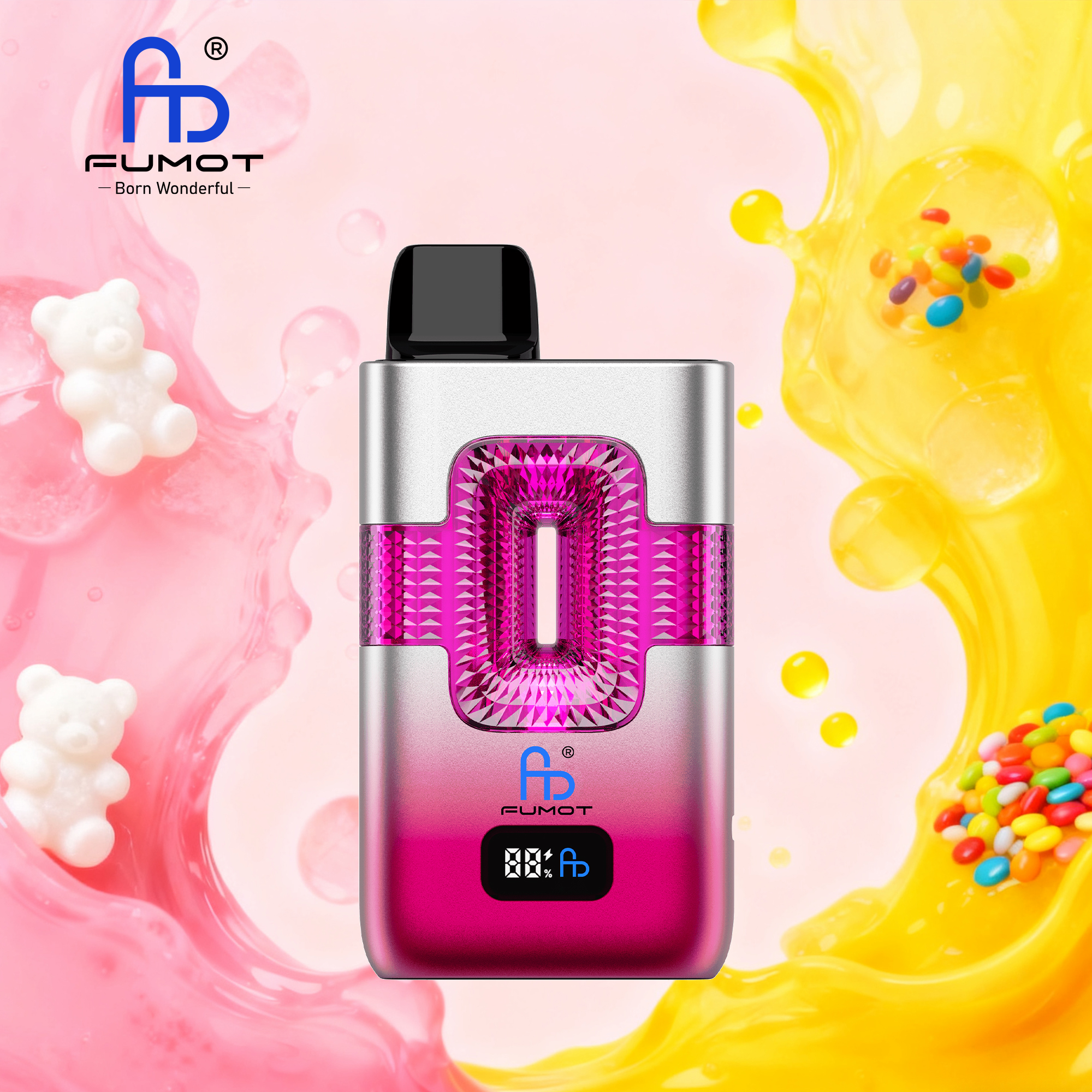 vape cleaner Fumot ECO 2in1 50K Gummy Bear/Skittles Einweg-Vape