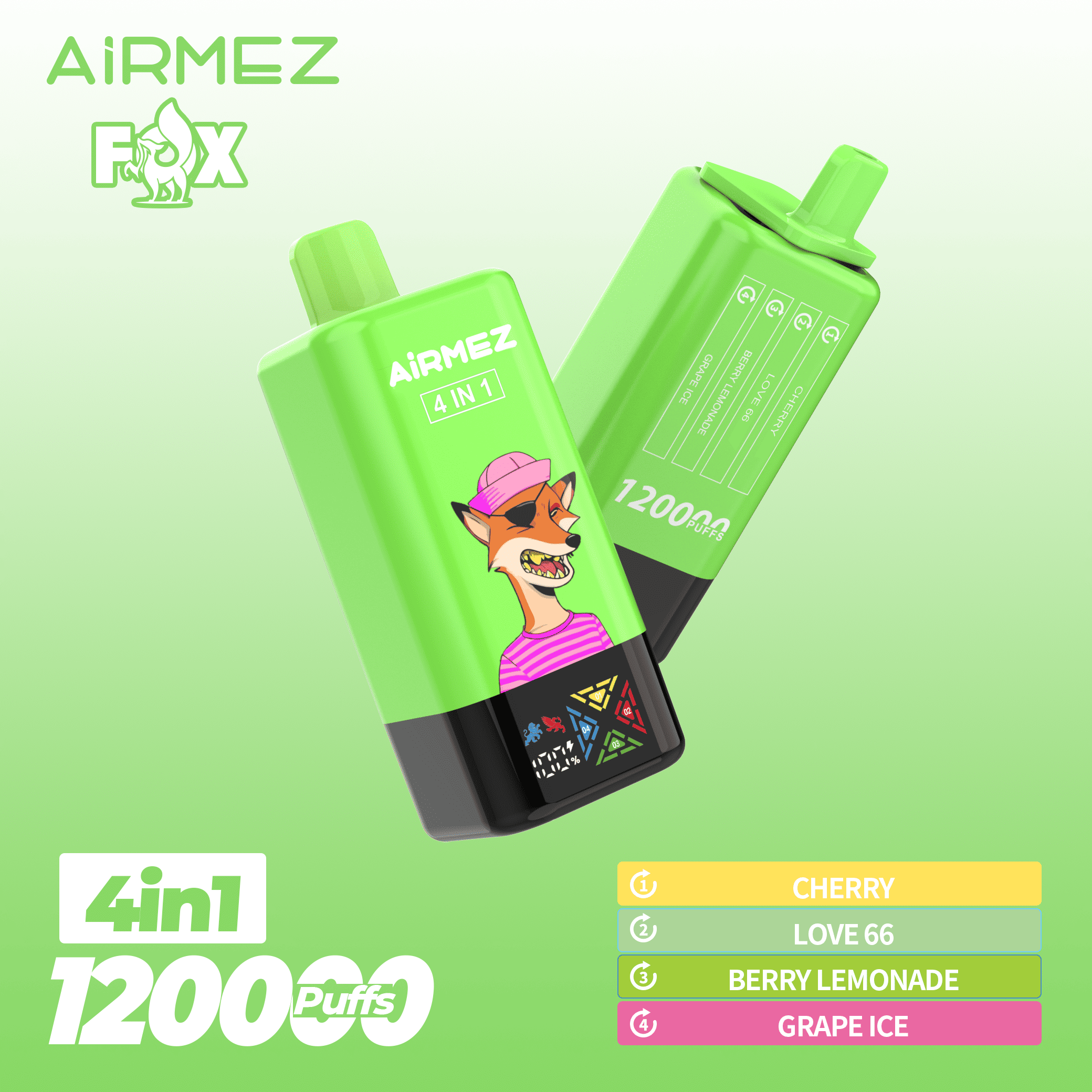 Airmez FOX 4 IN 1 120K Cherry/Love66/Berry Lemonade/Grape Ice