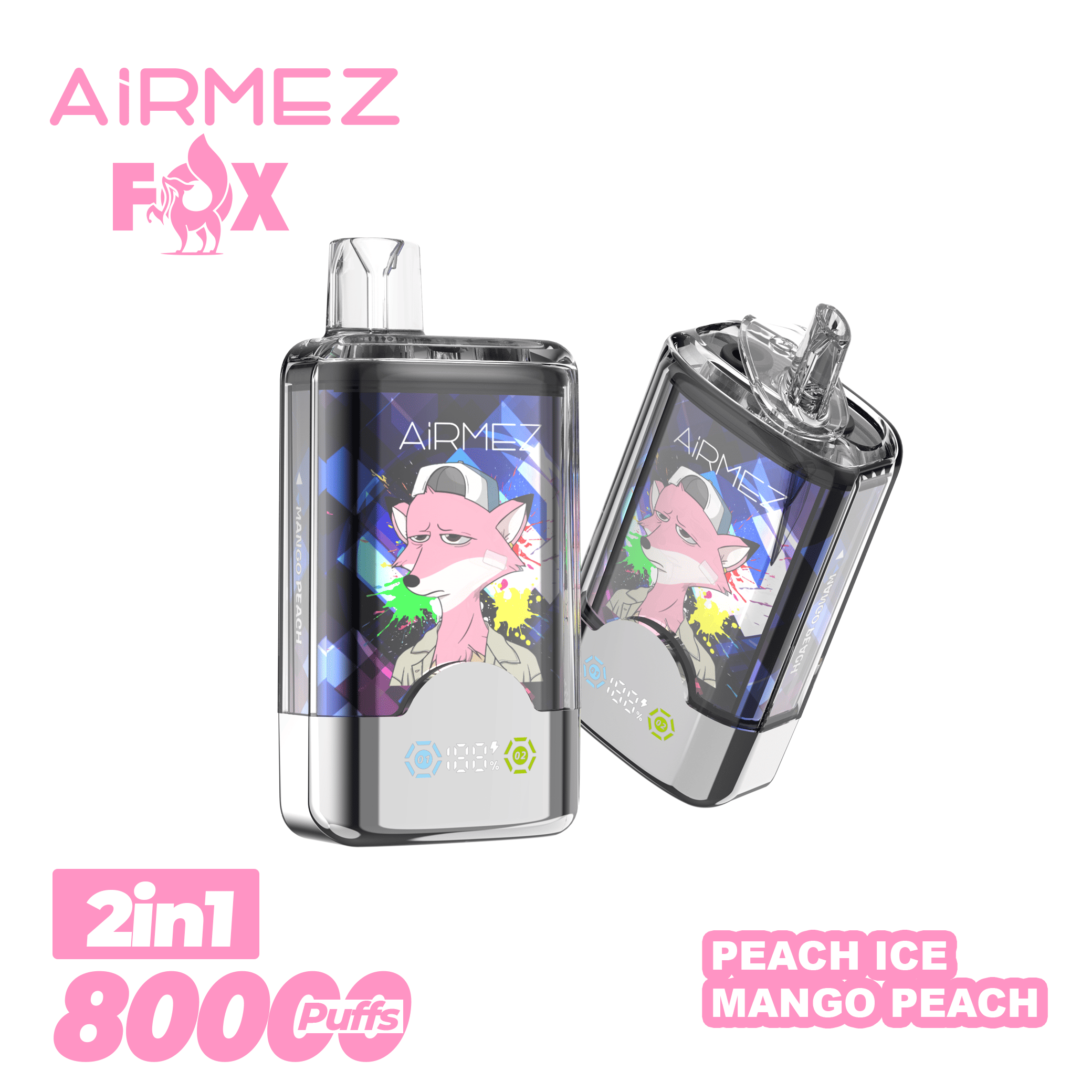 Airmez FOX 2 IN 1 80000 Peach Ice/Mango Peach